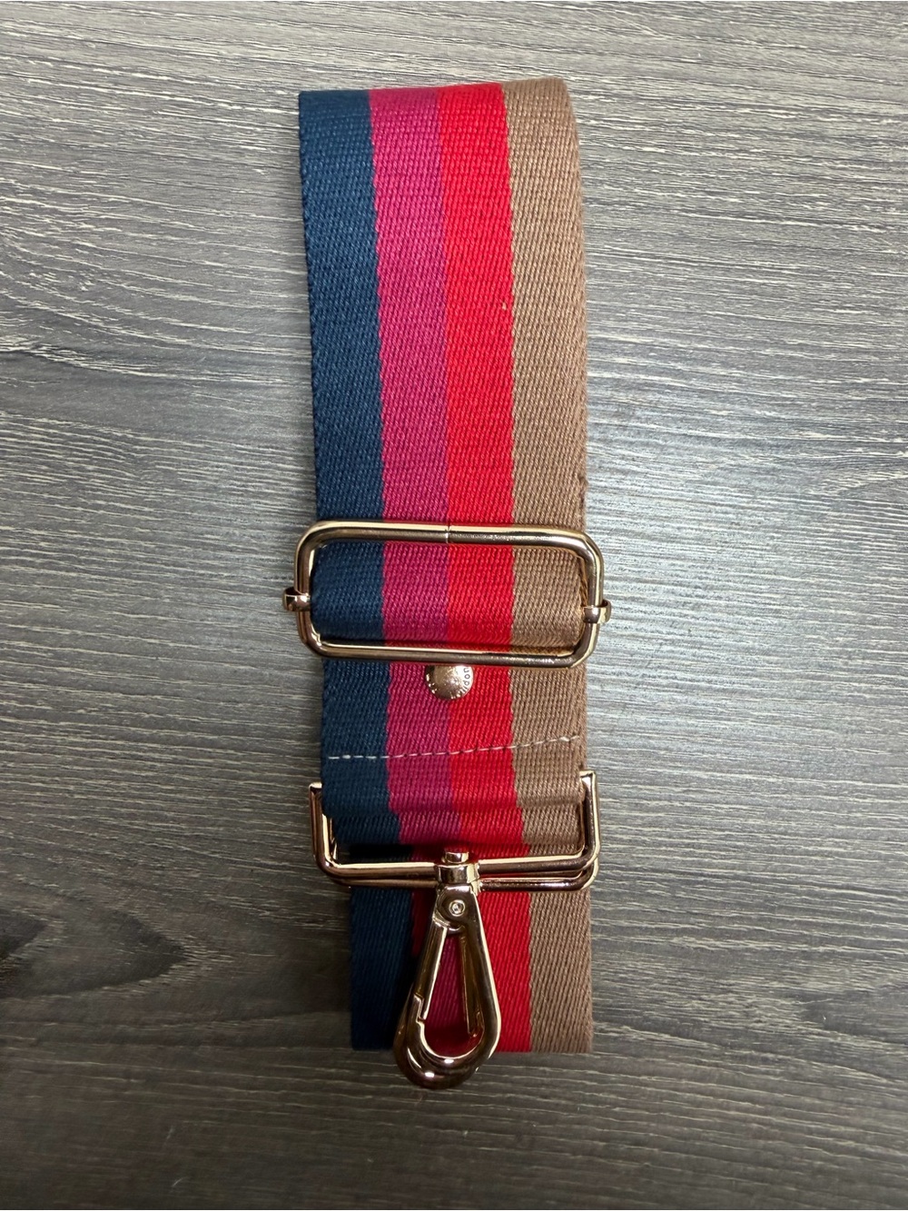 POM POM LONDON BAG STRAP ~ Navy Pink Red Taupe